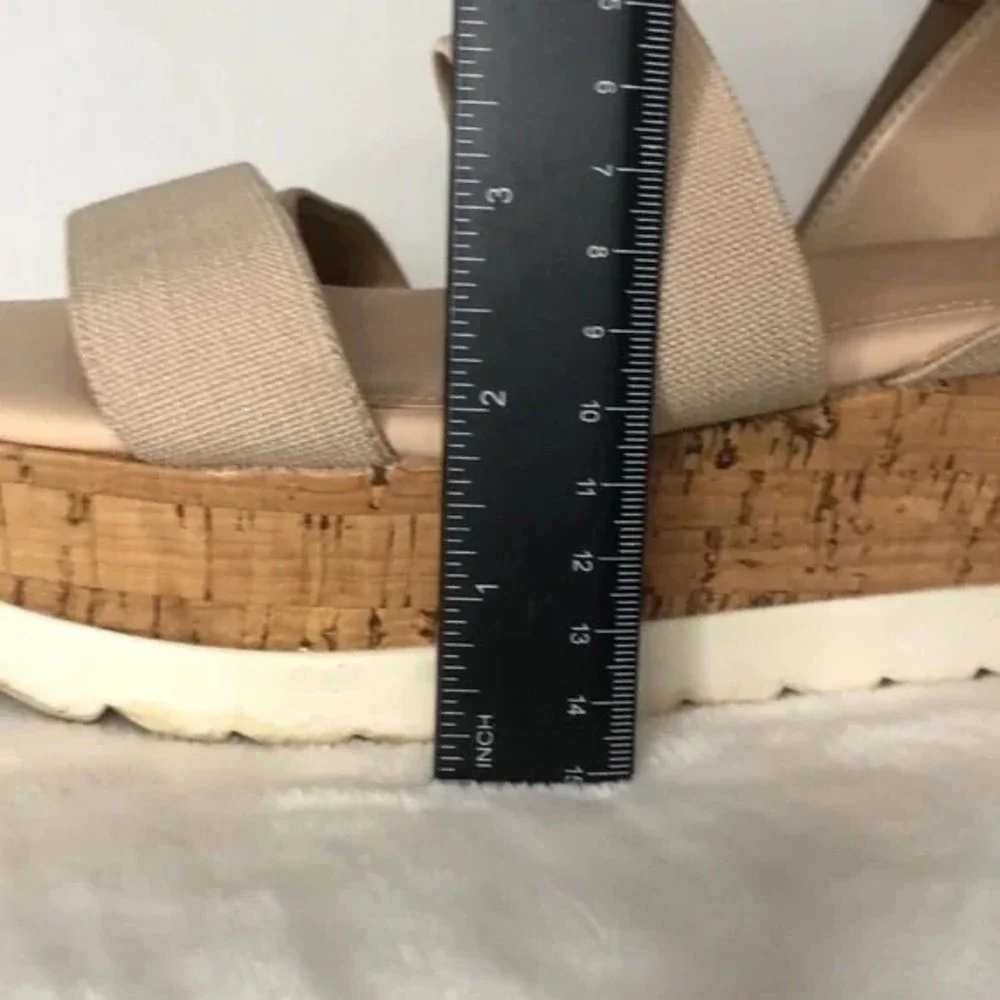 MADDEN GIRL Bandi Elastic Cork Wedge Platform Sandal‎ Beige Women's Size 7M